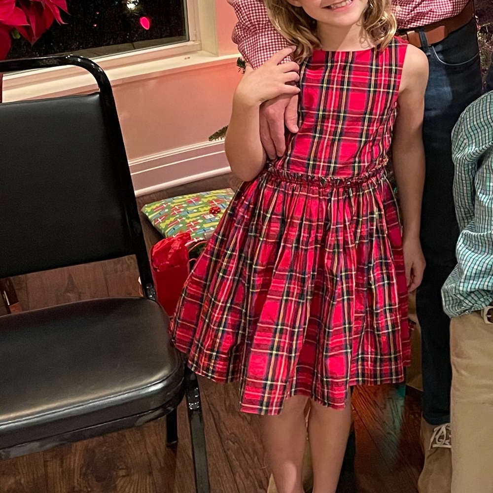EUC J. Crew CREWCUTS Red Classic Tartan Plaid Girls Holiday Christmas Dress - 7 - Picture 2 of 7